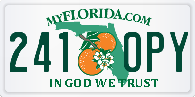 FL license plate 2410PY