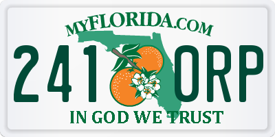 FL license plate 2410RP