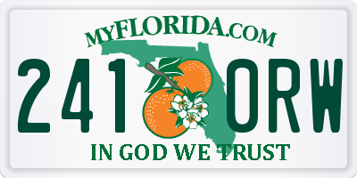 FL license plate 2410RW