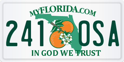 FL license plate 2410SA