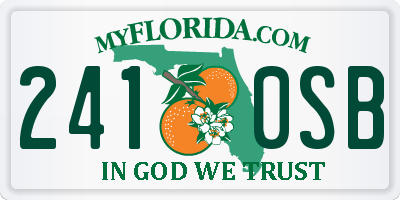 FL license plate 2410SB