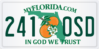 FL license plate 2410SD