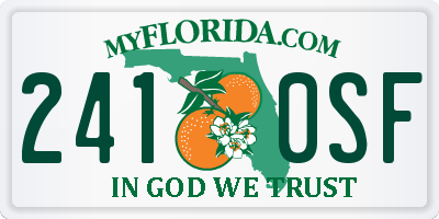 FL license plate 2410SF