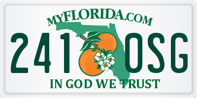 FL license plate 2410SG