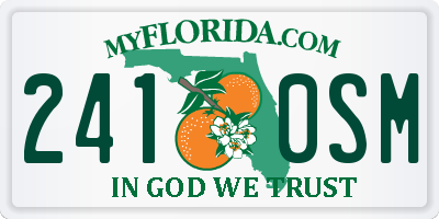 FL license plate 2410SM