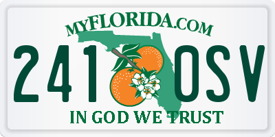 FL license plate 2410SV