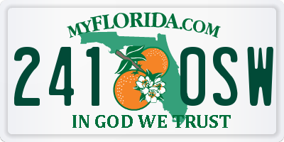 FL license plate 2410SW