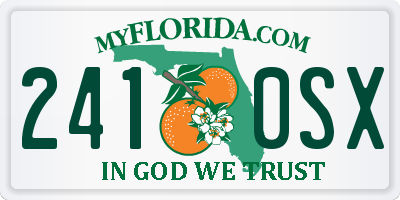 FL license plate 2410SX