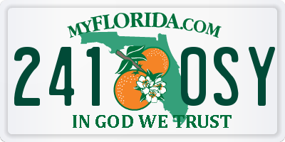 FL license plate 2410SY