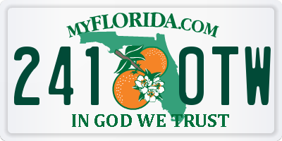 FL license plate 2410TW