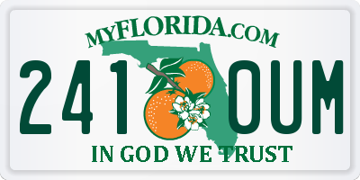 FL license plate 2410UM