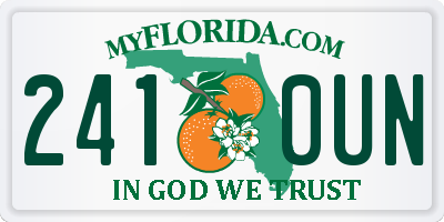 FL license plate 2410UN