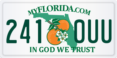 FL license plate 2410UU