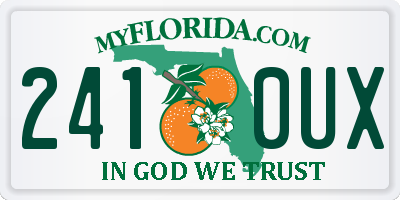 FL license plate 2410UX