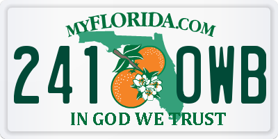 FL license plate 2410WB