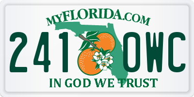 FL license plate 2410WC