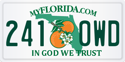 FL license plate 2410WD