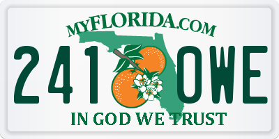 FL license plate 2410WE