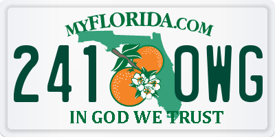 FL license plate 2410WG