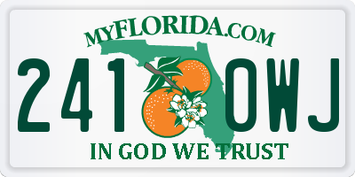 FL license plate 2410WJ
