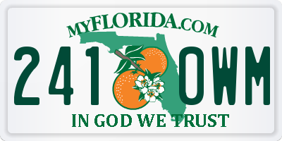 FL license plate 2410WM