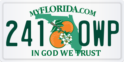 FL license plate 2410WP