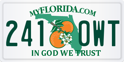 FL license plate 2410WT