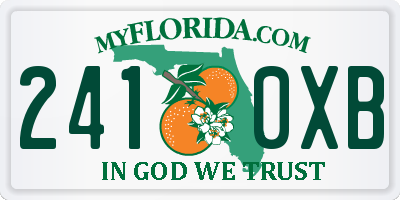 FL license plate 2410XB
