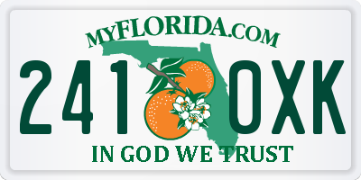 FL license plate 2410XK