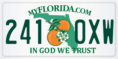FL license plate 2410XW