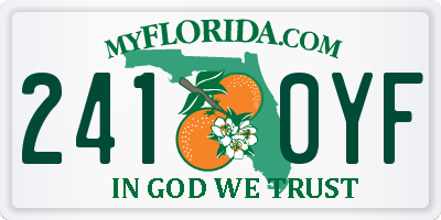 FL license plate 2410YF