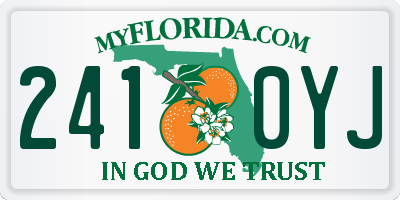 FL license plate 2410YJ