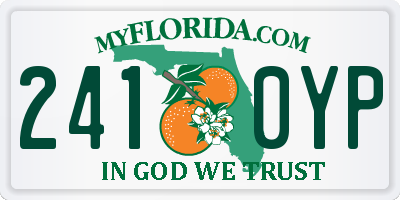 FL license plate 2410YP