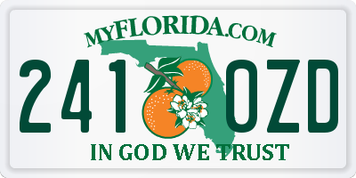 FL license plate 2410ZD