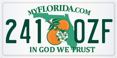 FL license plate 2410ZF