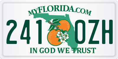FL license plate 2410ZH