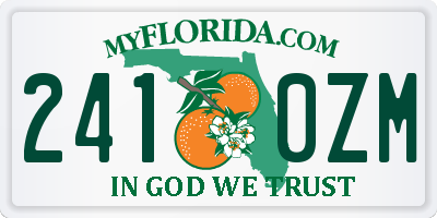 FL license plate 2410ZM