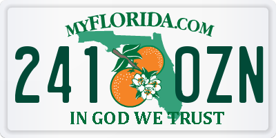 FL license plate 2410ZN