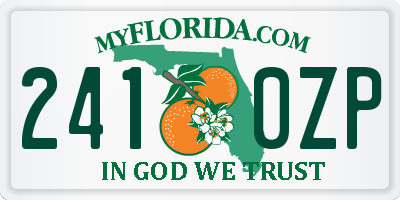 FL license plate 2410ZP