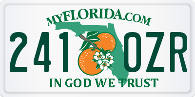 FL license plate 2410ZR