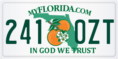 FL license plate 2410ZT