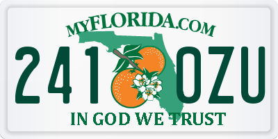 FL license plate 2410ZU