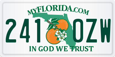 FL license plate 2410ZW