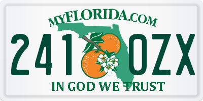 FL license plate 2410ZX