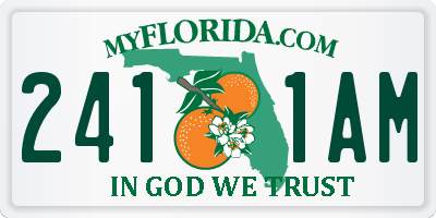 FL license plate 2411AM