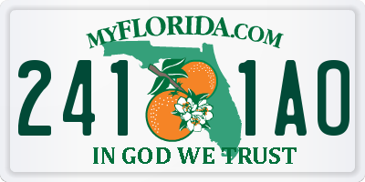 FL license plate 2411AO