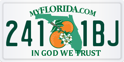 FL license plate 2411BJ