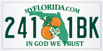 FL license plate 2411BK