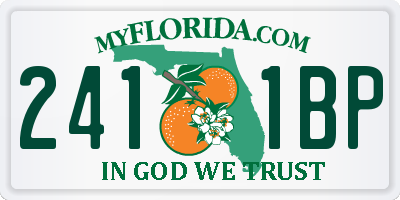 FL license plate 2411BP
