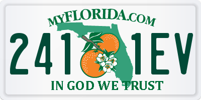 FL license plate 2411EV